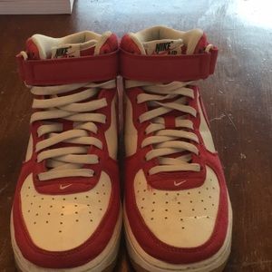 Nike Air Force One Red Denim